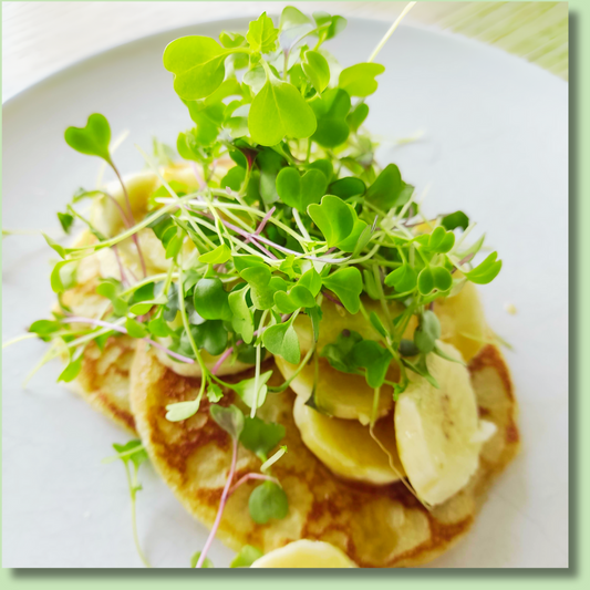 Banana Microgreen Pancakes