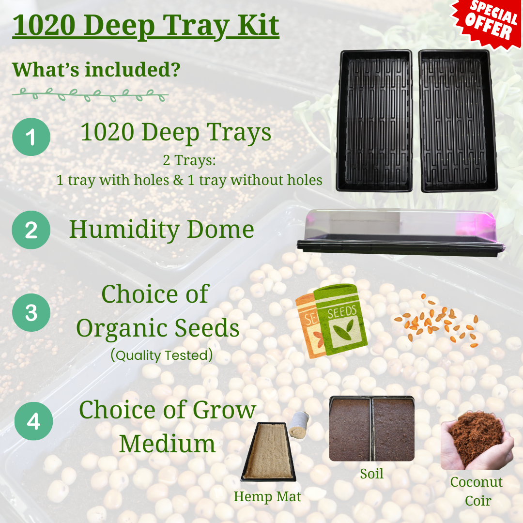 1020 DEEP Tray Set - Build Your Own Microgreen Kit