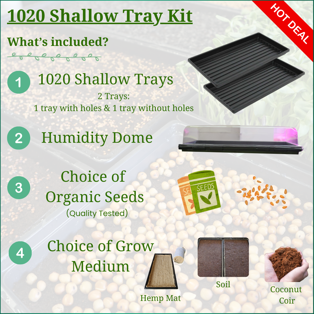 1020 Shallow Tray Set - Build Your Own Microgreen Kit