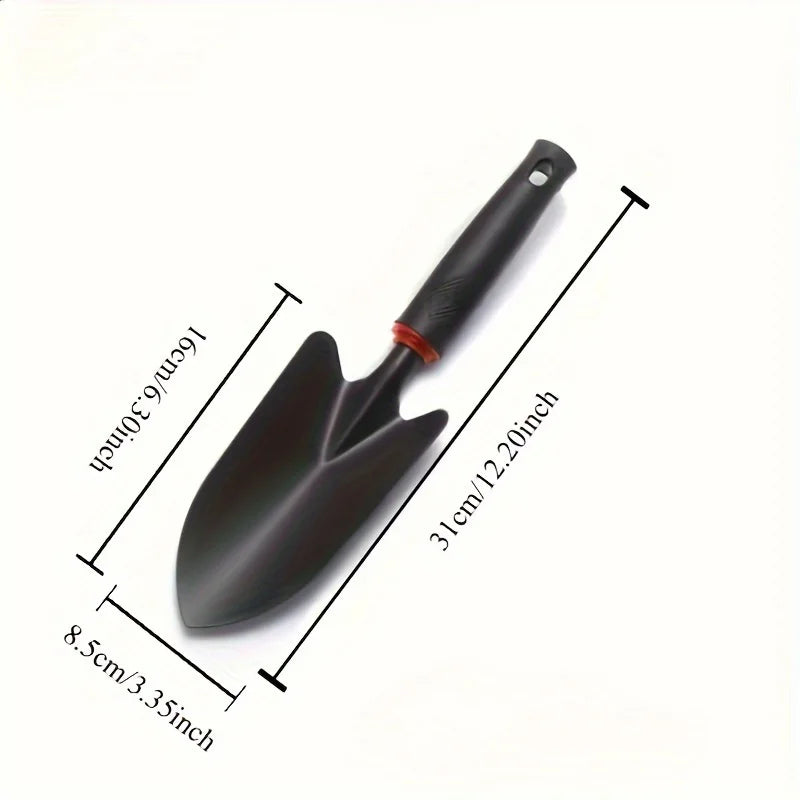 Durable Metal Gardening Shovel with Ergonomic Black Handle & Orange Accents - Perfect for Planting Flowers, Vegetables