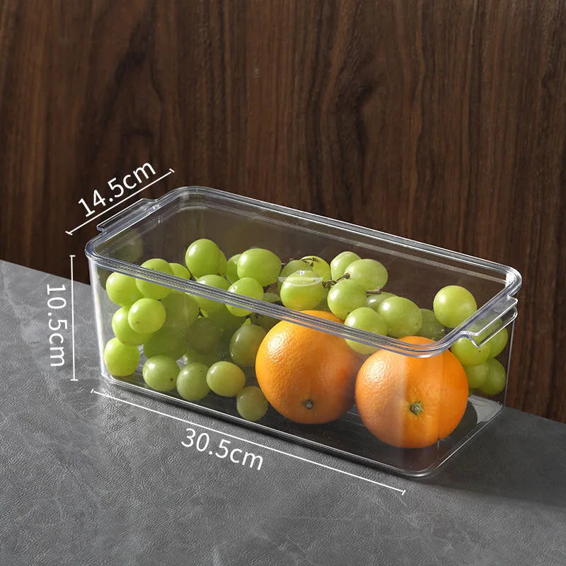 Fridge Storage Container with Lids | Clear Containers for Vegetable, Fruit, Microgreens Pantry Kitchen Refrigerator
