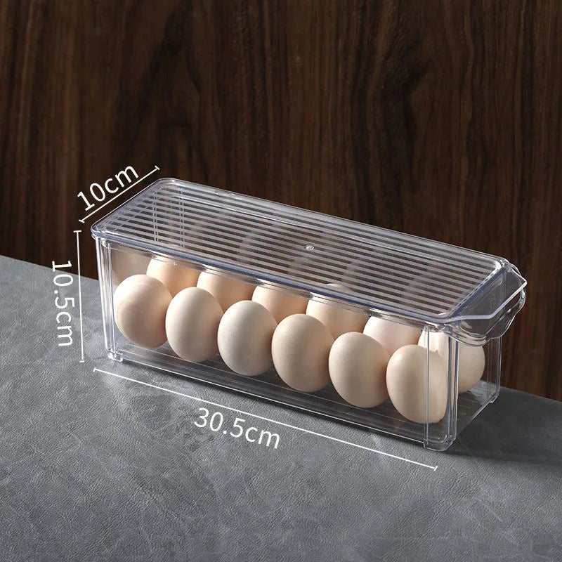 Fridge Storage Container with Lids | Clear Containers for Vegetable, Fruit, Microgreens Pantry Kitchen Refrigerator