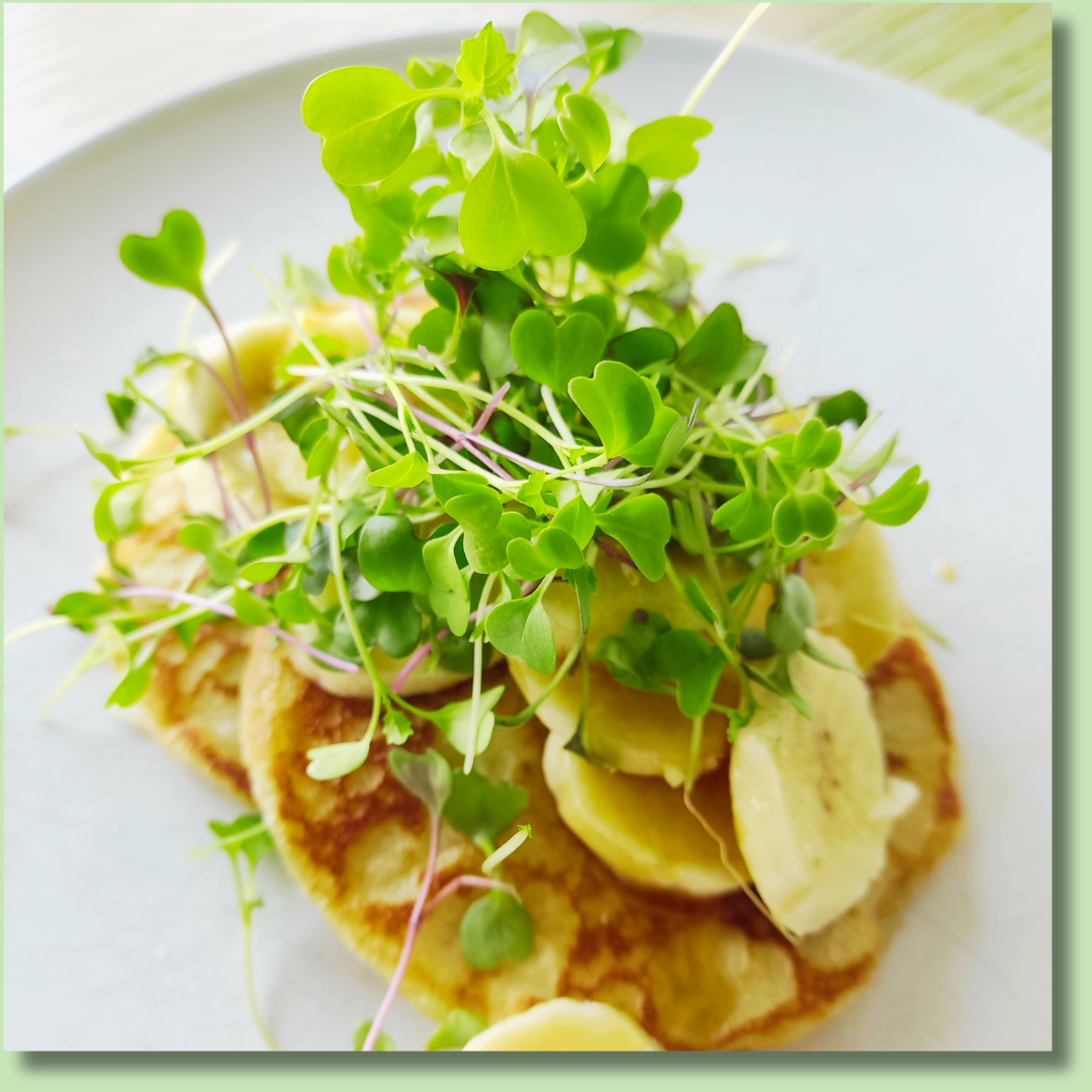 Banana Microgreen Pancakes