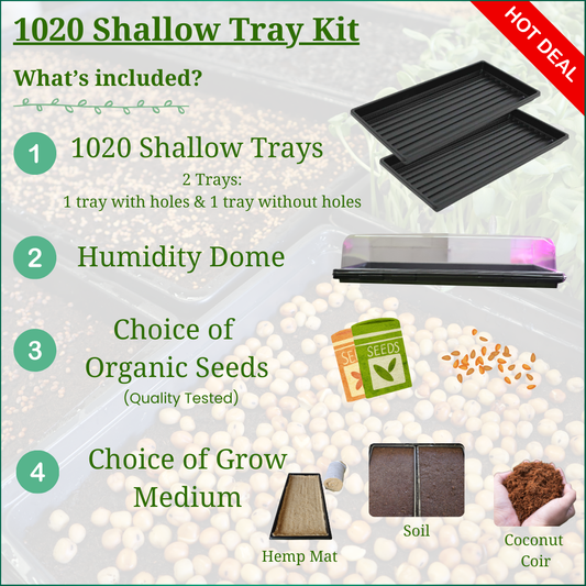 1020 Shallow Tray Set - Build Your Own Microgreen Kit